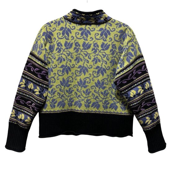 Vintage Icelandic Design Wool Blend Cardigan Sweater Jacket Lined Size M - Picture 2 of 10